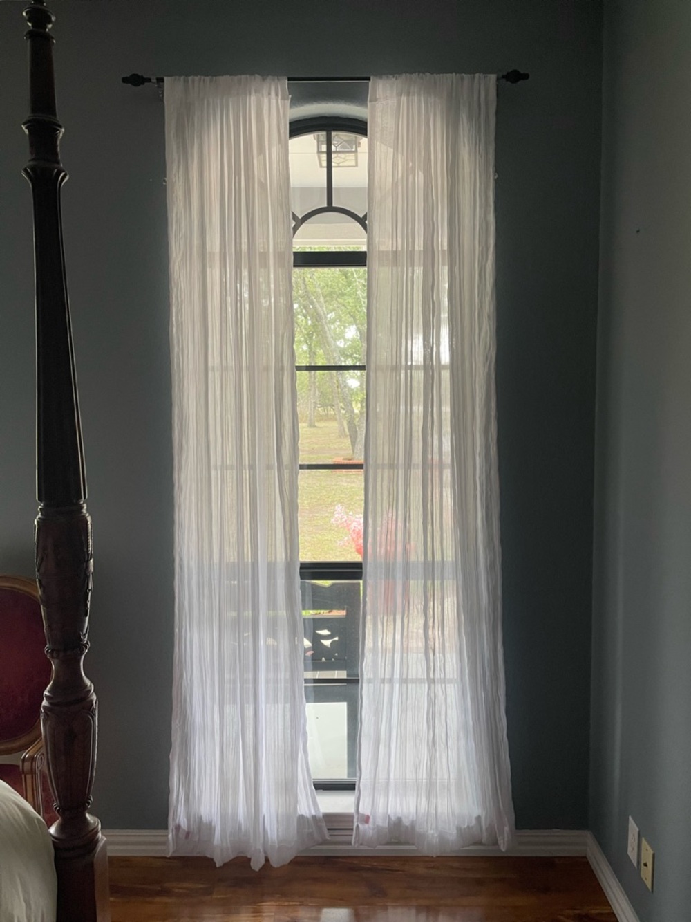 Black Curtain Rods with Finials (Two) - Picture 5 of 5